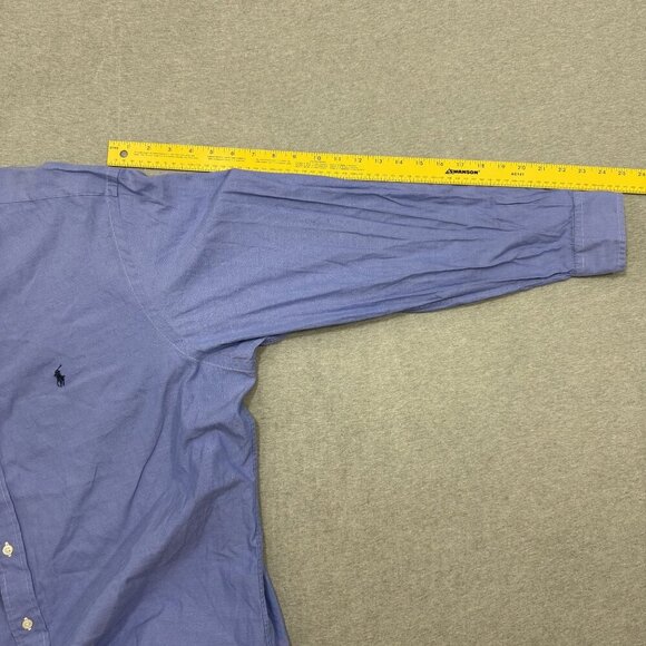 Vtg Ralph Lauren Classic Fit 100% Blue Button Down Lightweight Shirt Mens XL - Picture 5 of 5